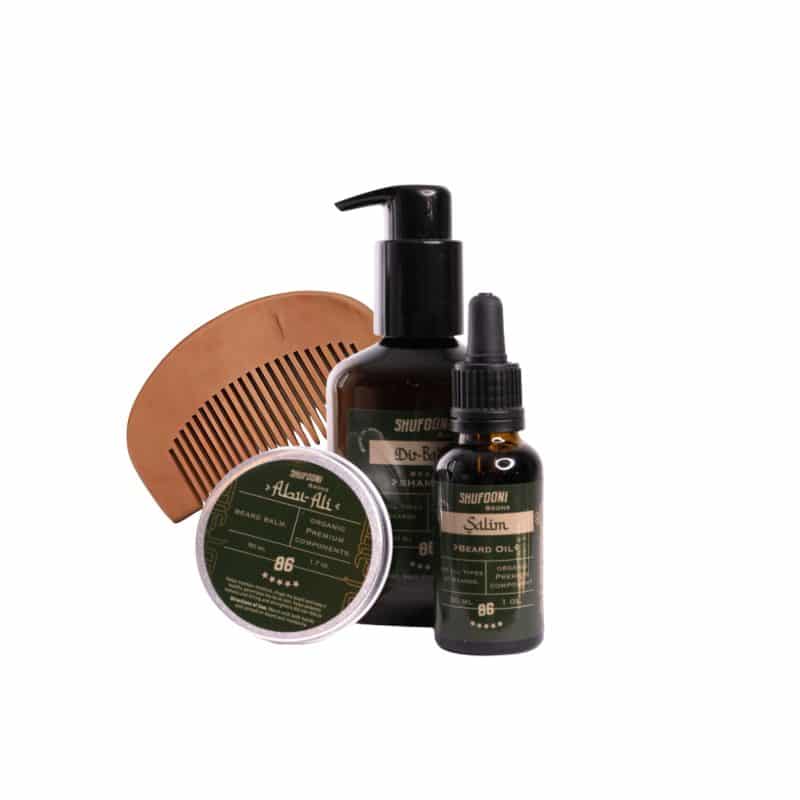 מארז לעיצוב וטיפוח הזקן בניחוח wood&santal + מסרק כיס